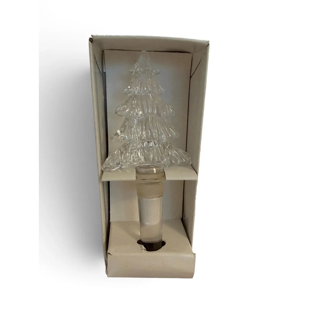 Mikasa Holiday Time Christmas Tree Crystal Glass Bottle Stopper T8193/900 Clear